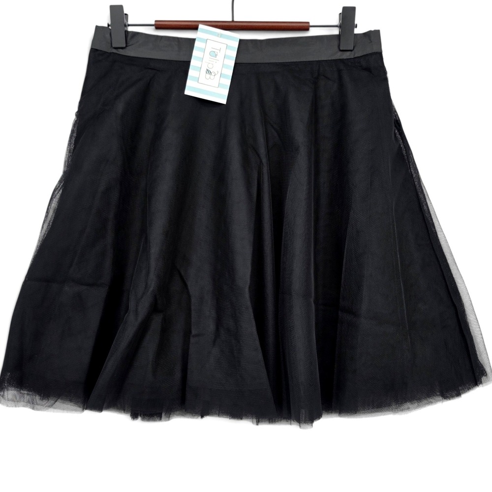 Tulip B Black Tulle Mini Skirt Size M Waist 28 Layered Mesh Balletcore NWT
